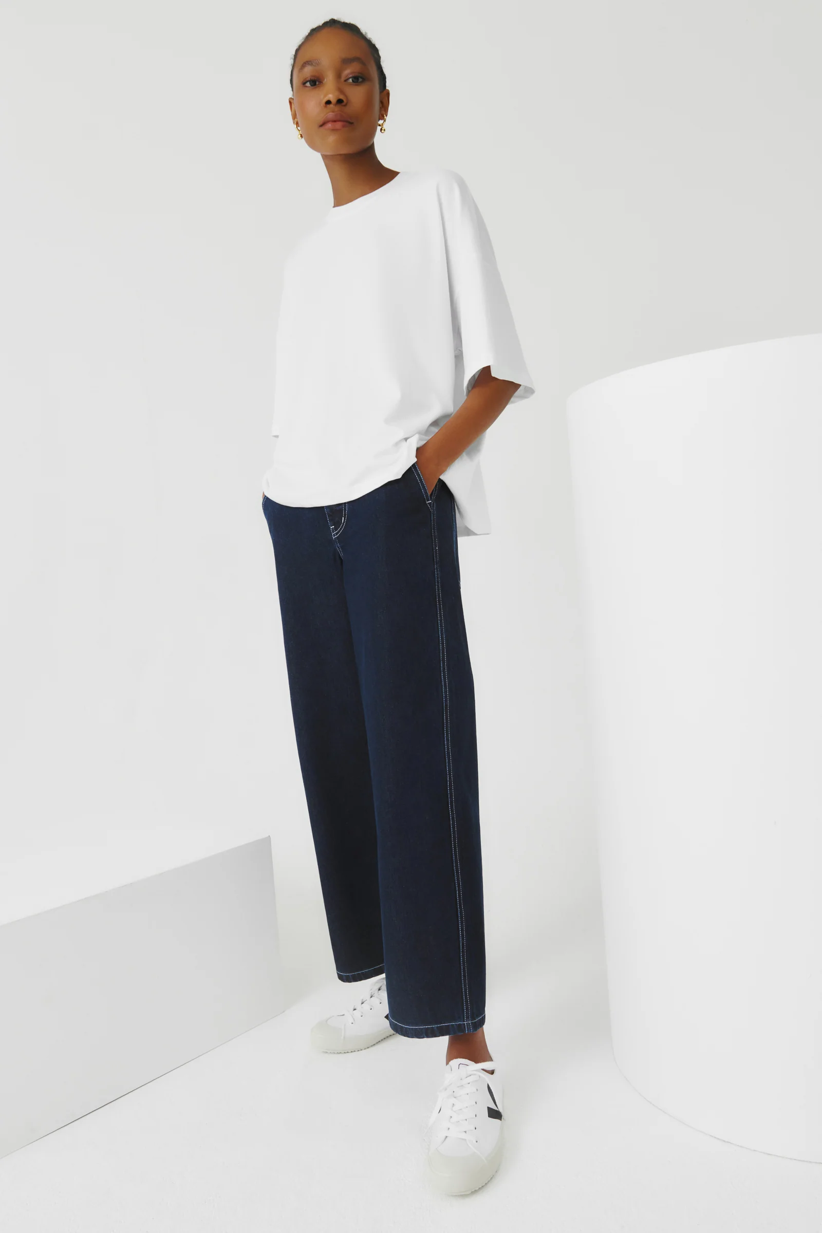 Oversized Boxy Tee - White - Image 3